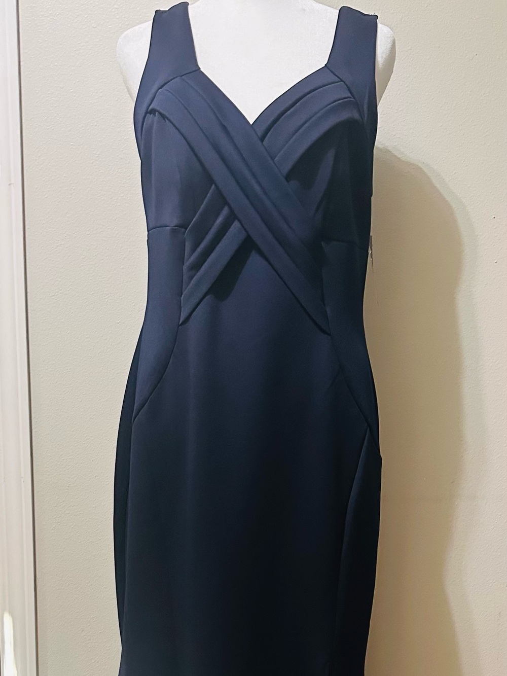 Alexa B Nites Classic Navy Maxi Dress with Cross-Front Detail